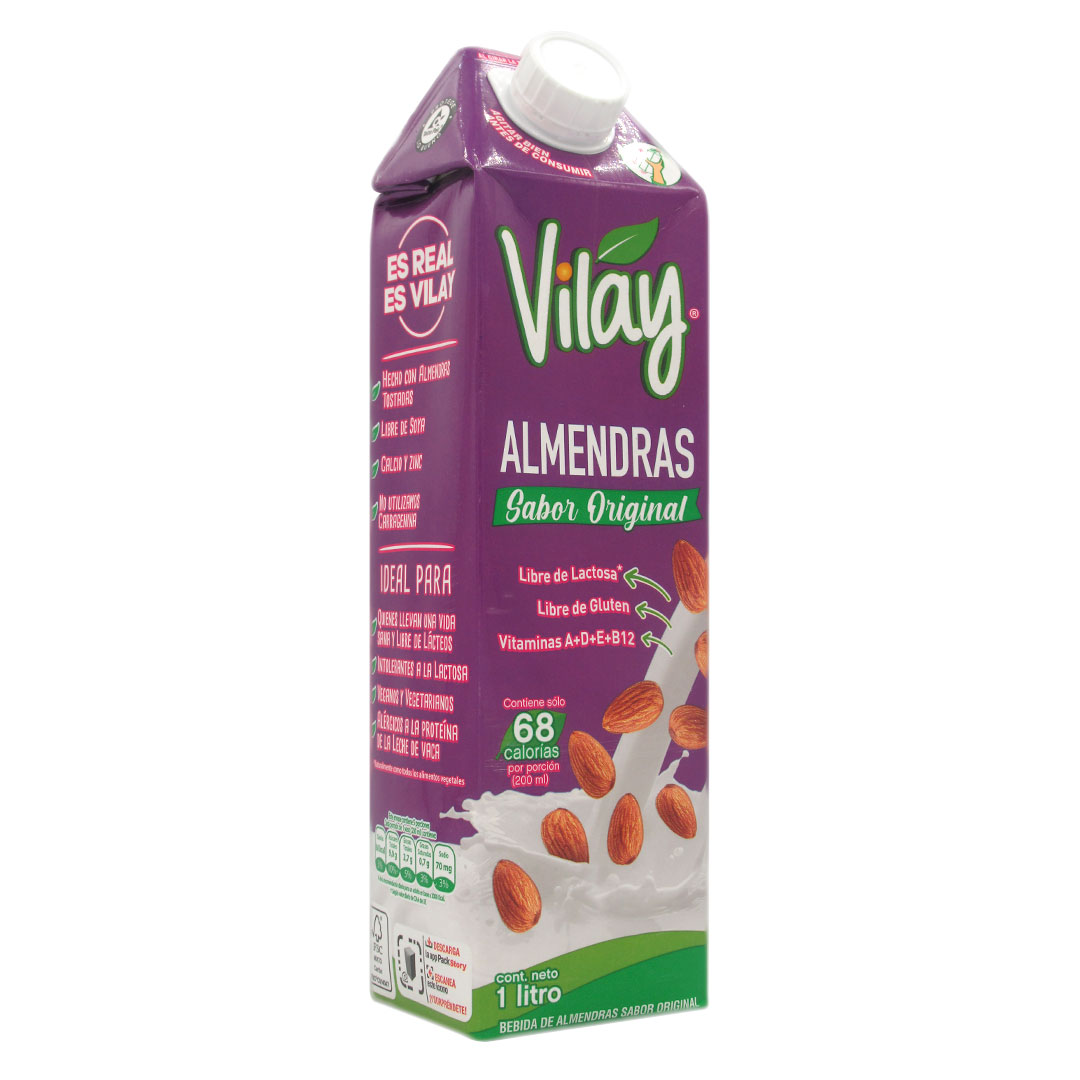 Bebida Vegetal De Almendras Sabor Original Sin Gluten Sin Soya Lt