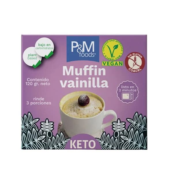 Mezcla lista Muffin Keto Vainilla Sin Gluten Vegano 120 grs
