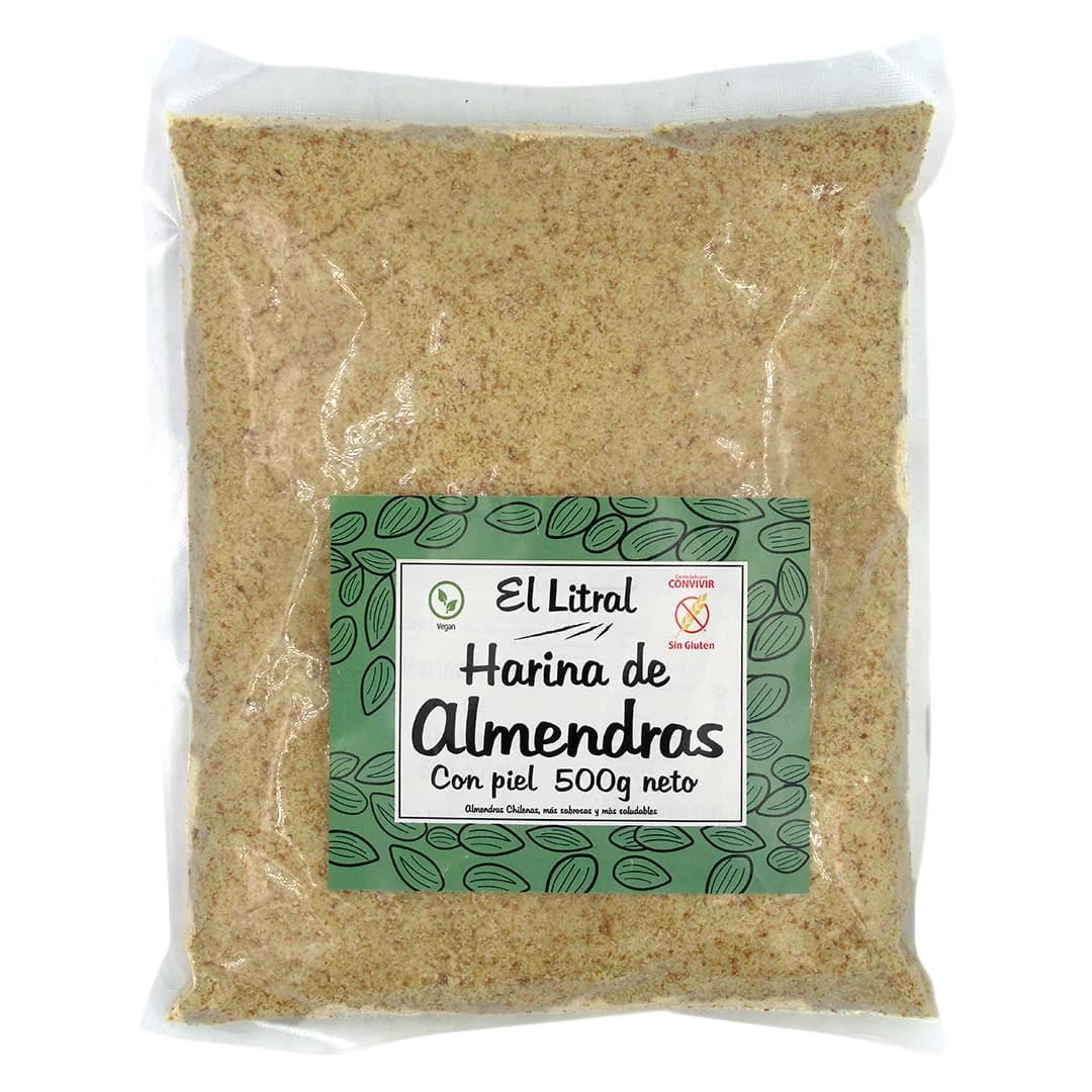 Harina de Almendra con Piel sin Gluten 500 Grs