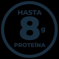 Hasta 8 g de proteína por porción