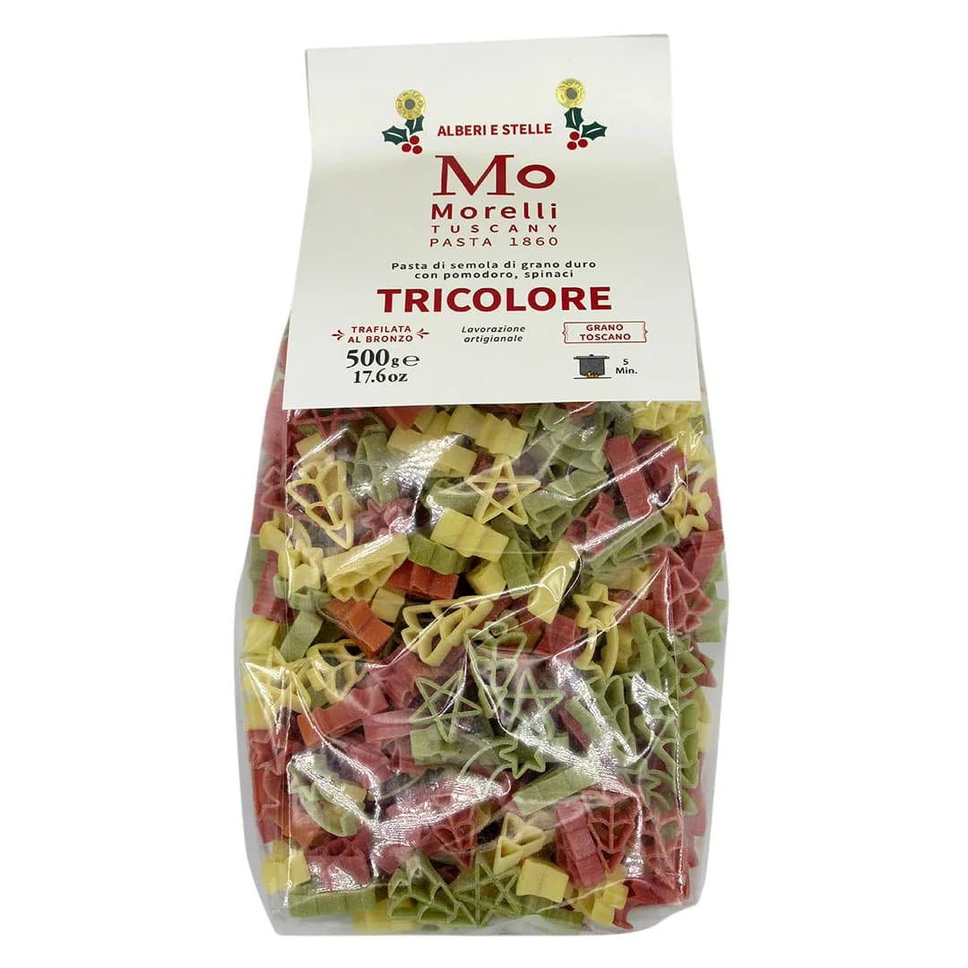 Pasta Tricolor Navideña con Tomate y Espinaca 500 gr