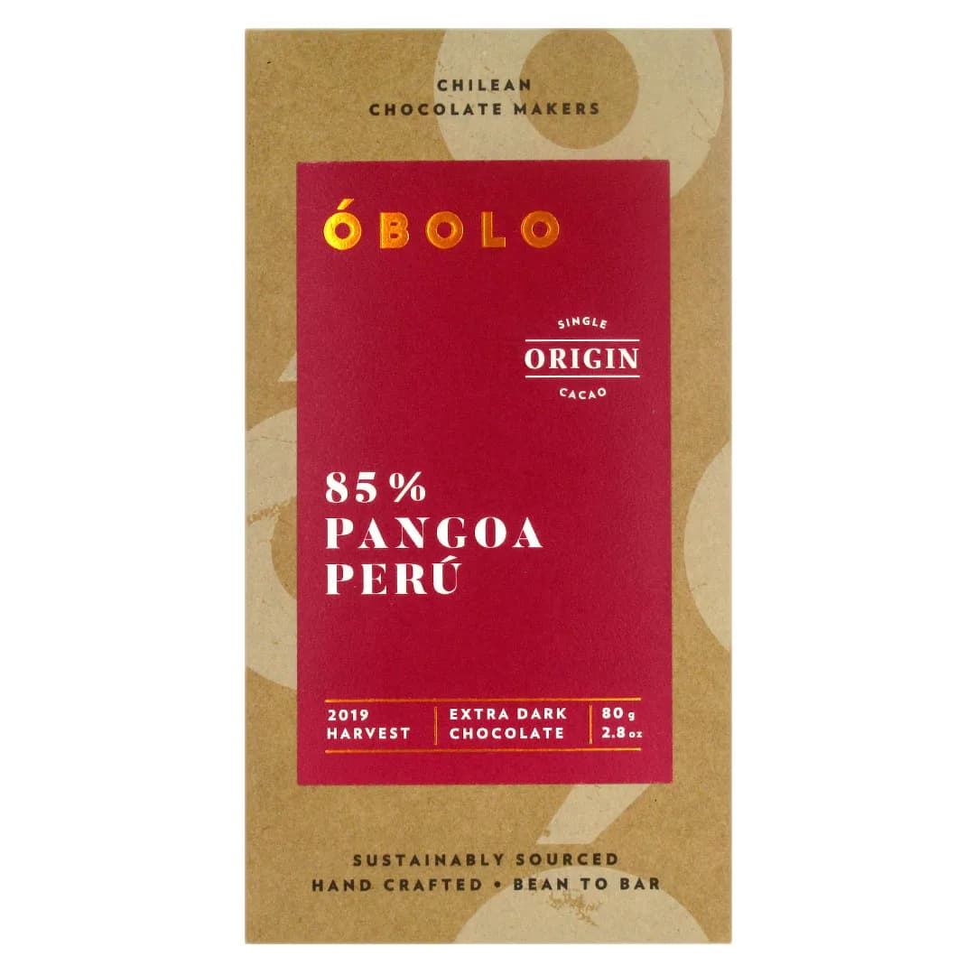 Barra de Chocolate Extra Dark 85% Cacao Sabor Pangoa Peru Vegano Sin Gluten Sin Soya 80 gr