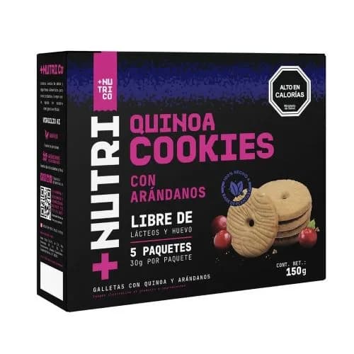 Quinoa Cookies Con Arandanos Caja 5x30grs Marca: +Nutrico
