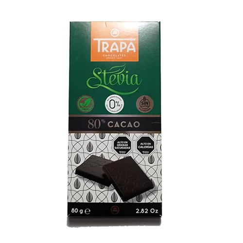 Barra de Chocolate 80% Cacao Collection con Stevia Sin Gluten Vegano 80 gr