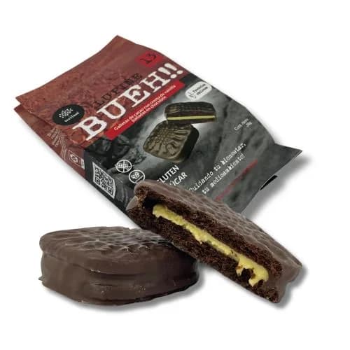 Sandwich galleta bueh!! cacao crema vainilla baño chocolate38 g