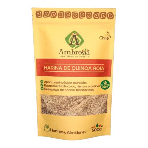 Harina de Quinoa Roja Libre de Gluten 500 grs