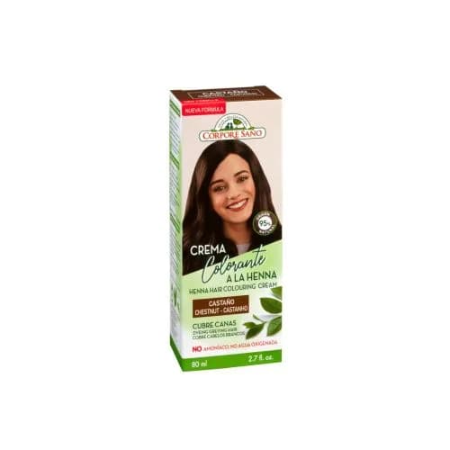 Crema Colorante a la Henna Castaño sin amoniaco 80ml