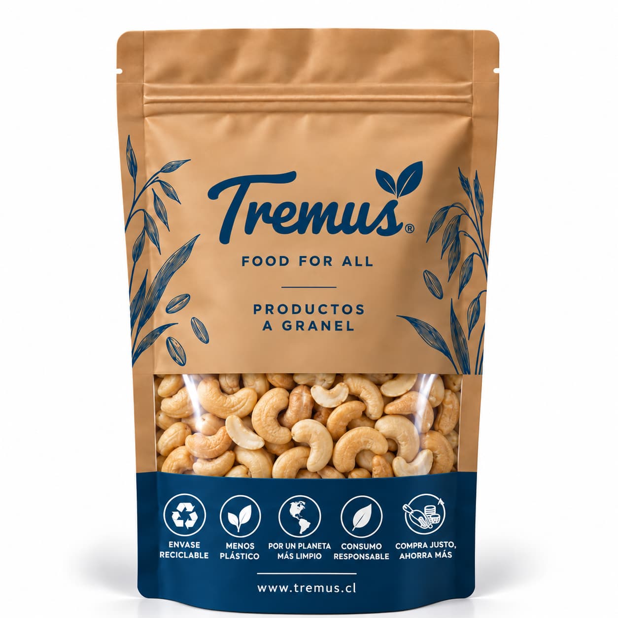 Castañas de Cajú, sin Sal, Granel Tremus