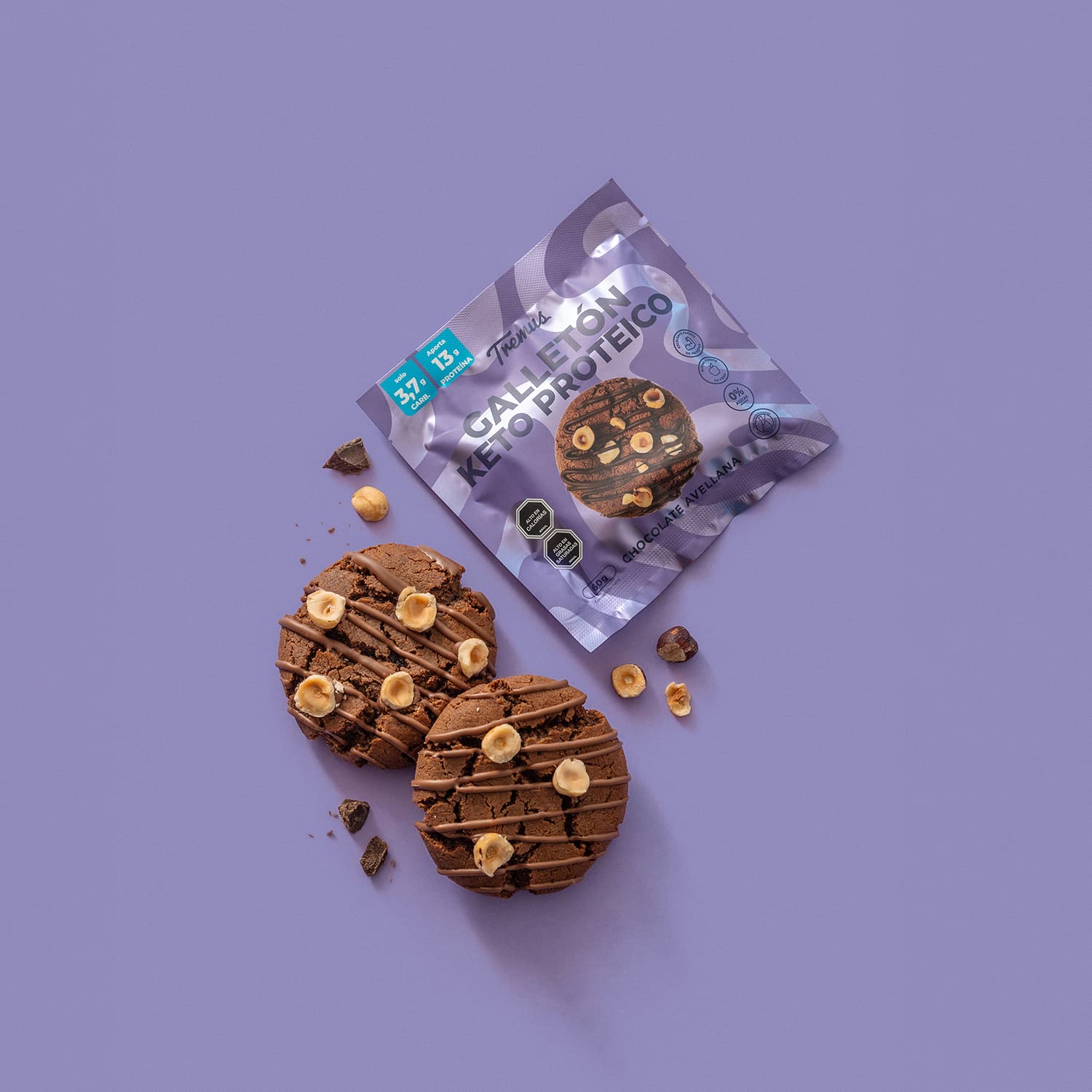 Galleton keto proteico chocolate avellana 60 gr Tremus
