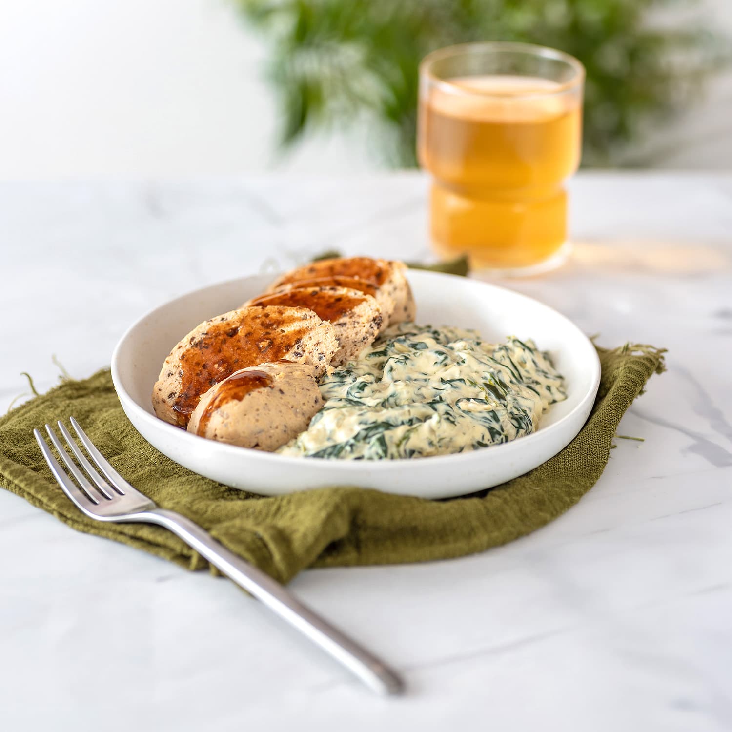 Suprema de Pollo Rellena con Queso Azul y Espinacas a la Crema, Keto, 340 g