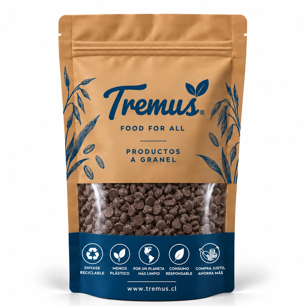 Chip Cobertura Semi Amargo, Granel Tremus