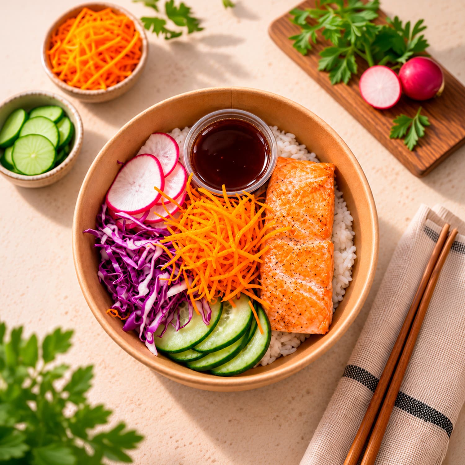 Poke de Salmón Teriyaki Tremus