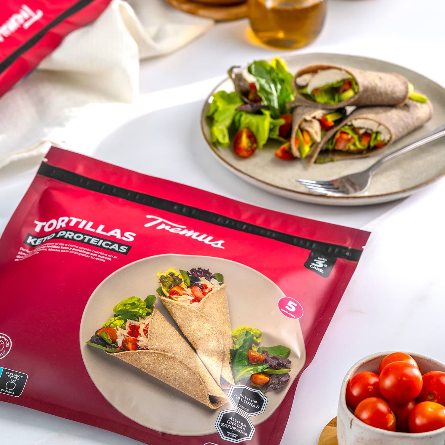 Pack 5 Tortillas Original Keto Proteica y Vegana Tremus 250 g