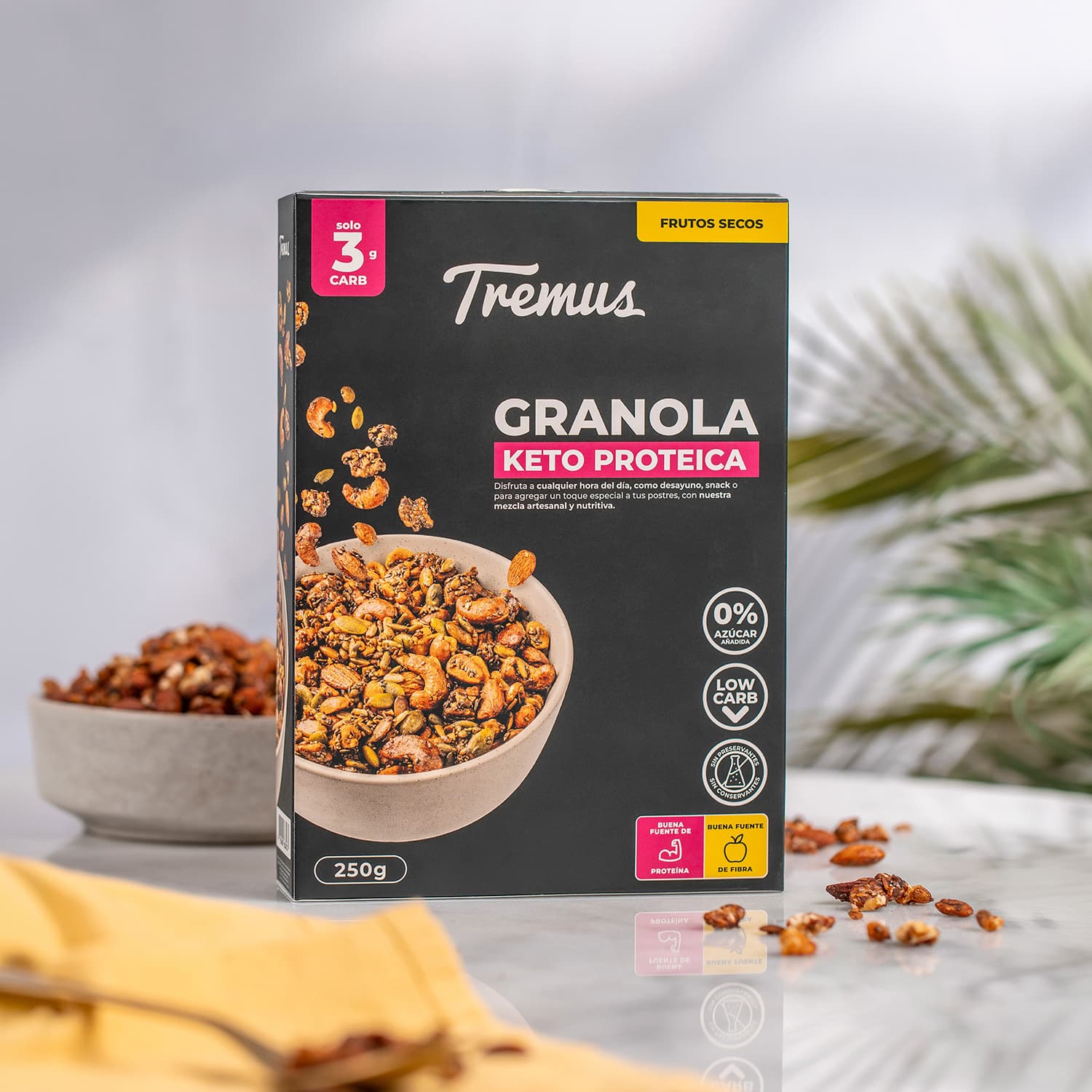 Granola Proteica Keto, Sin Azúcar Añadida, 250 g