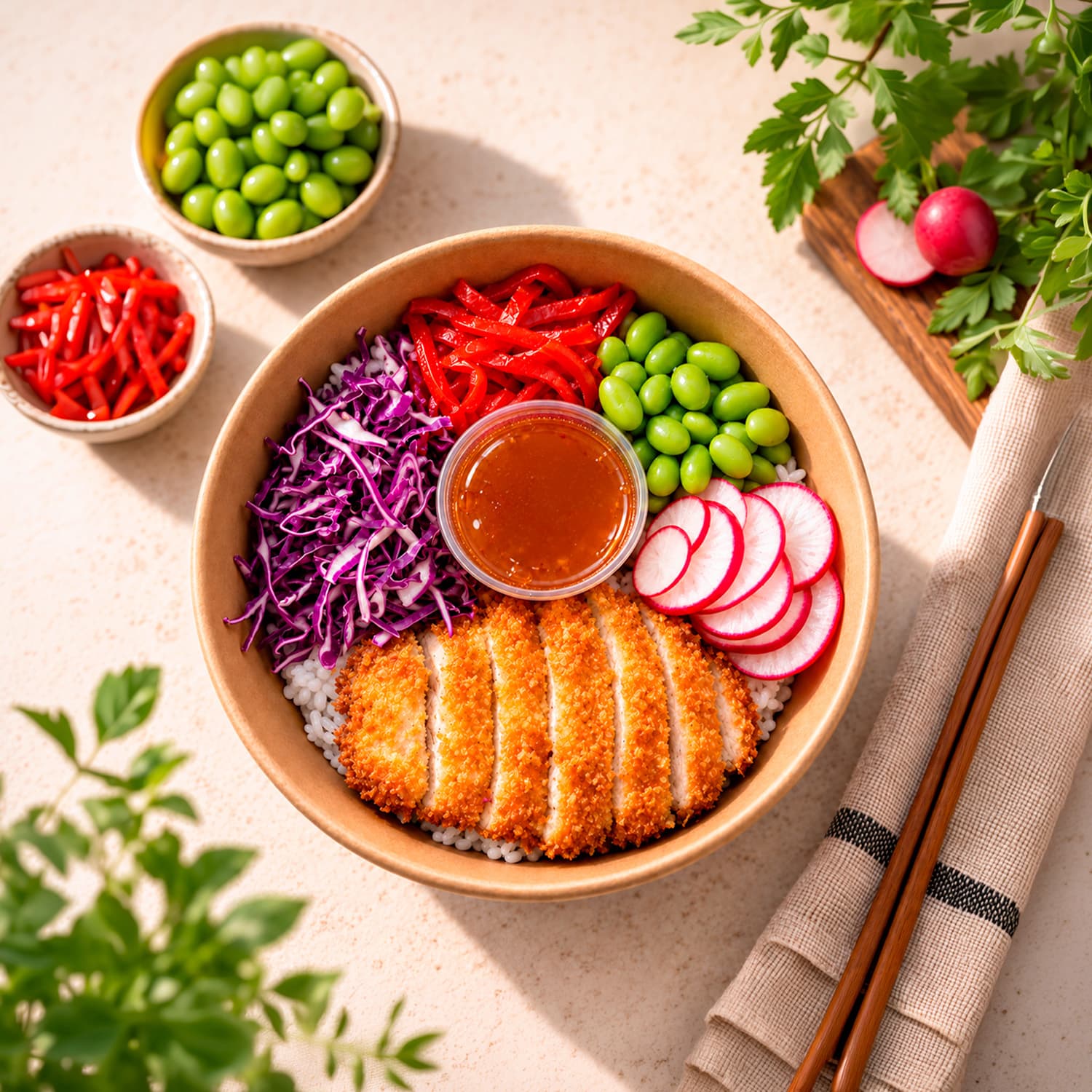 Poke de Pollo Agridulce