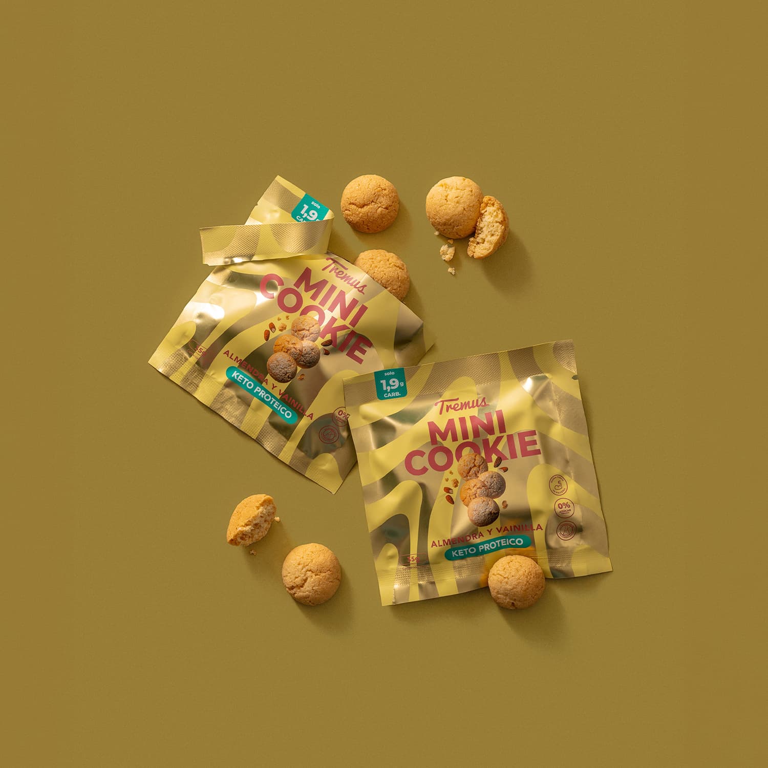 Mini Cookie Almendra y Vainilla, Keto Proteico, 35 g