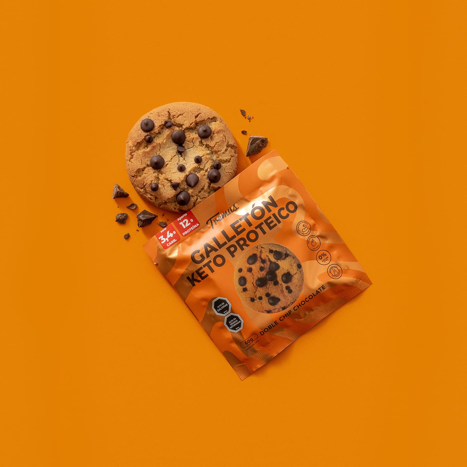 Galleton keto proteico Doble chip chocolate 60 gr Tremus