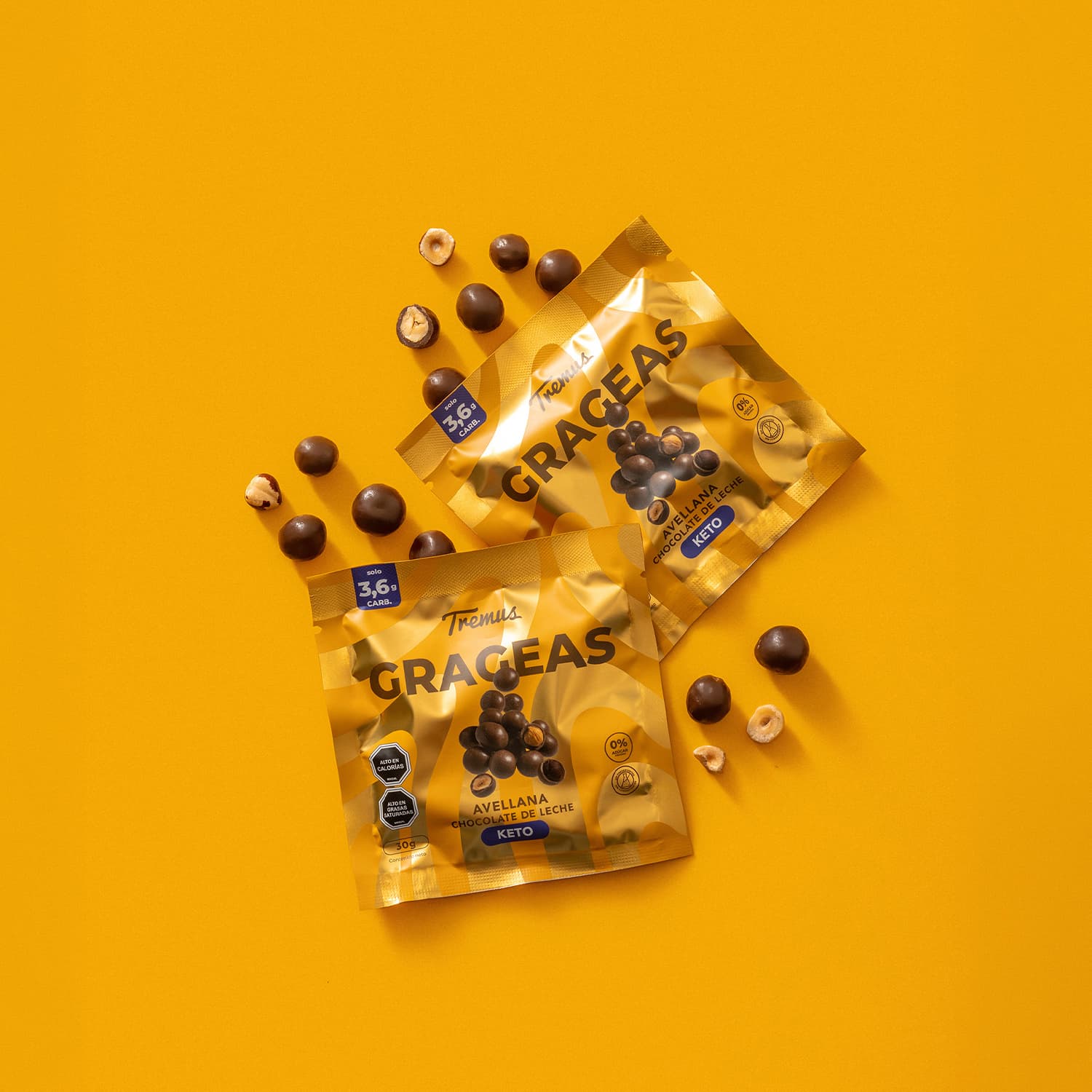 Grageas Avellana Chocolate de Leche, Keto, 40 g