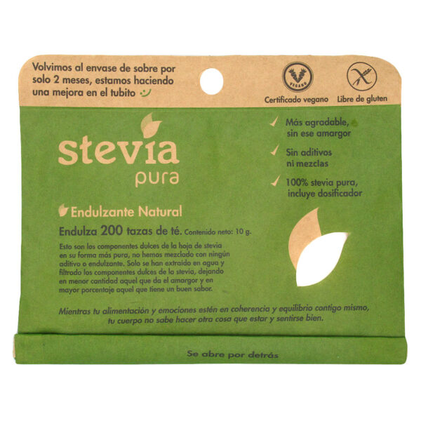 Stevia Pura 10 gr Marca Dulzura Natural