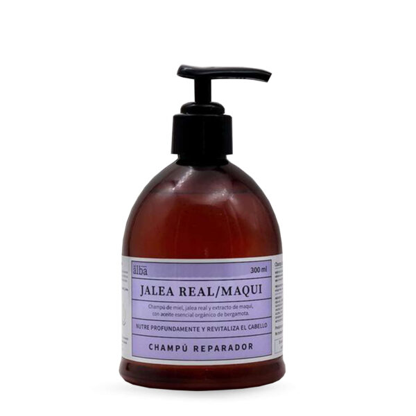 Shampoo Reparador Jalea Real Maqui 300 ml Marca Apicola del Alba