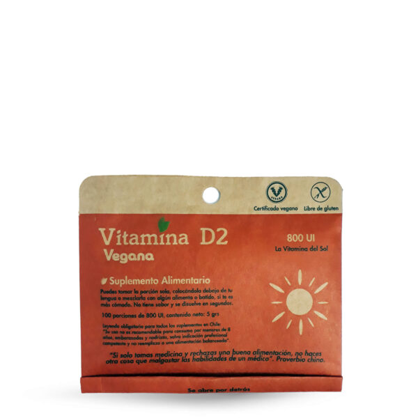 Vitamina D 2  Vegana 5 Gramos marca Dulzura Natural