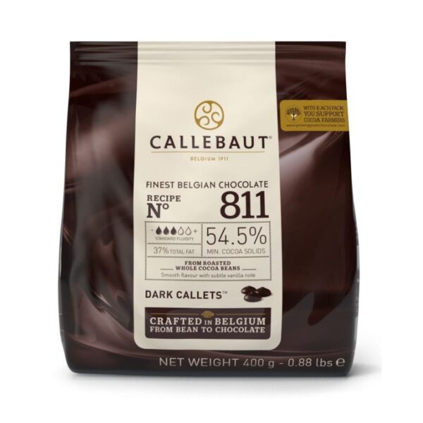 Chips de cacao semiamargo 54.5% 400 gr marca Callebaut