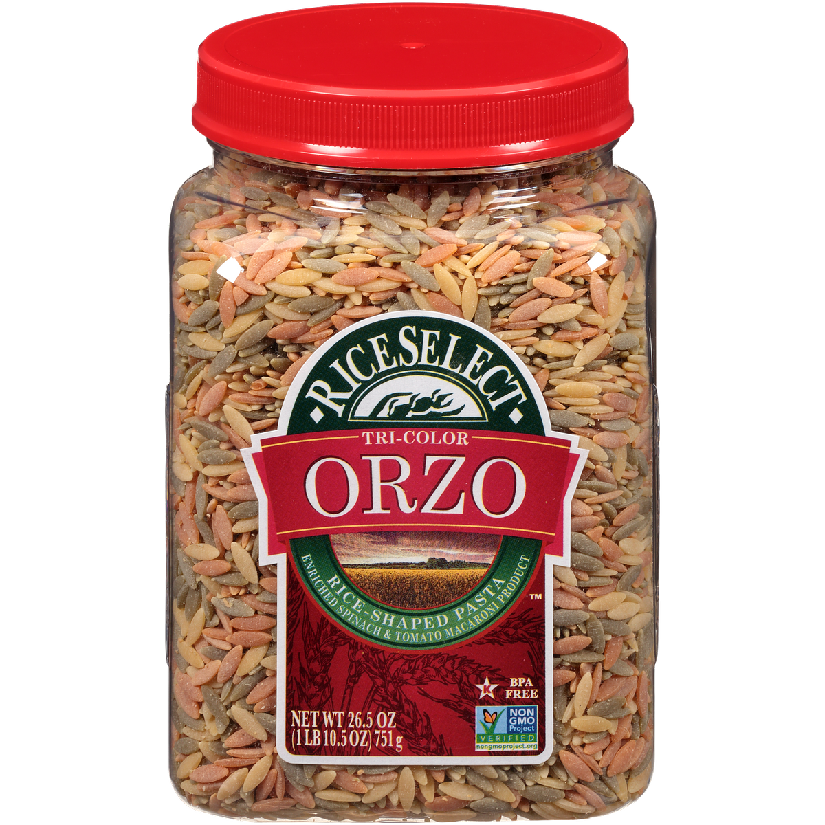 Orzo Tricolor, 751 grs, Marca Rice Select