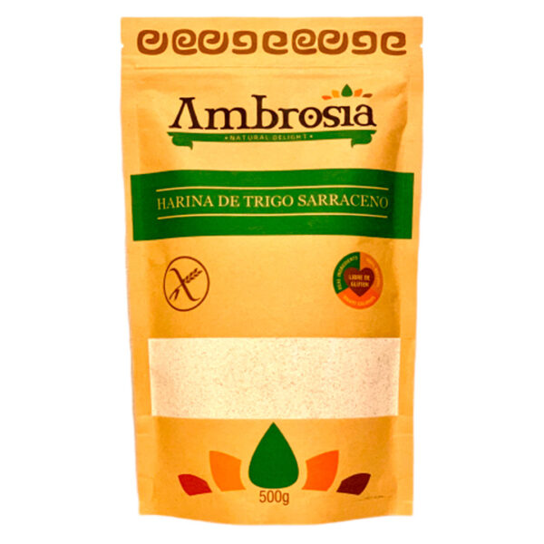 Harina de Trigo Sarraceno sin Gluten 500 grs Marca Ambrosia