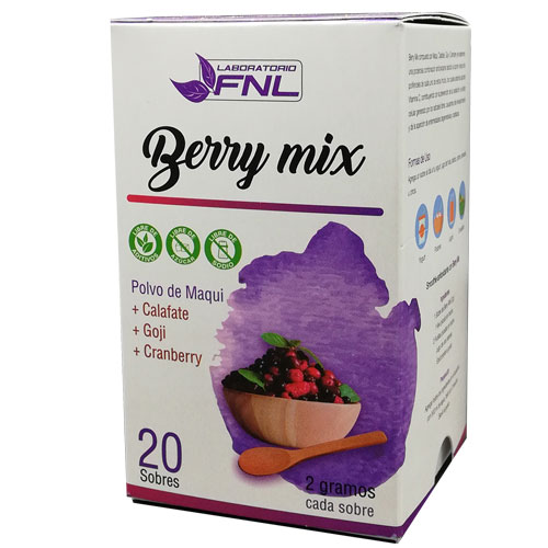 Polvo Berry Mix 20 sobres de 2grs c/u Marca FNL