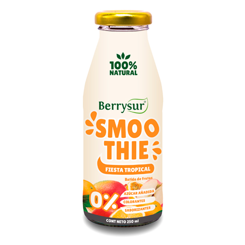 Smoothie Vegano Fiesta Tropical, 250 ml, Marca Berrysur