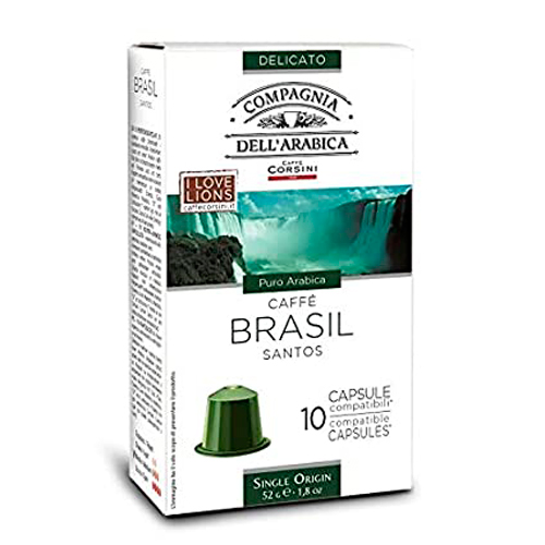 Café Gourmet en Cápsula "Variedad Brasil", 10 un, Marca Corsini