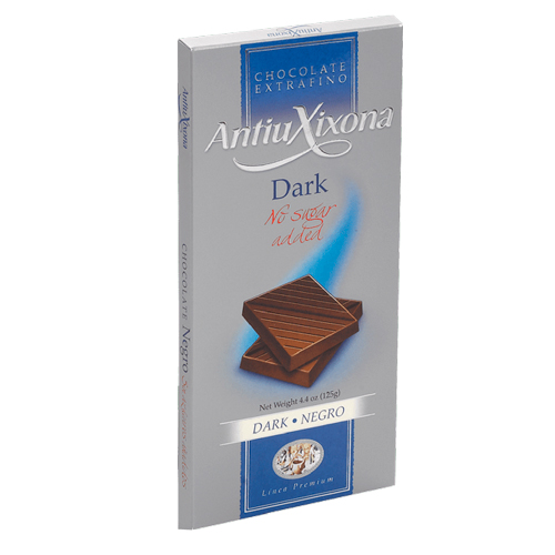 Barra de Chocolate 52% Cacao sin azucar y sin gluten 125 grs Marca Antiu Xixona 1 Barra de Chocolate 52% Cacao sin azucar y sin gluten 125 grs Marca Antiu Xixona