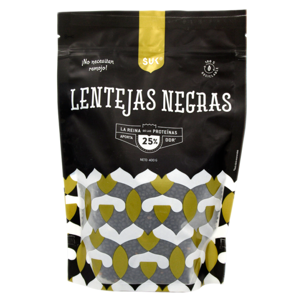 Lentejas Negras 400 grs Marca Suk