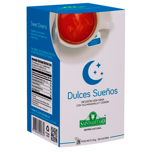 Infusión Dulces Sueños 20 bolsas Marca Saint Gottard