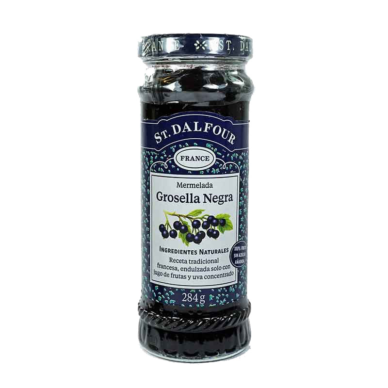 Mermelada de Grosella Negra 100% fruta sin azúcar añadida 284 grs Marca St Dalfour