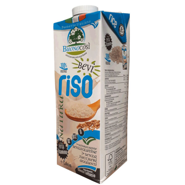 Bebida Vegetal de Arroz con Calcio y Vitaminas sin gluten sin azucar marca Vivicosi