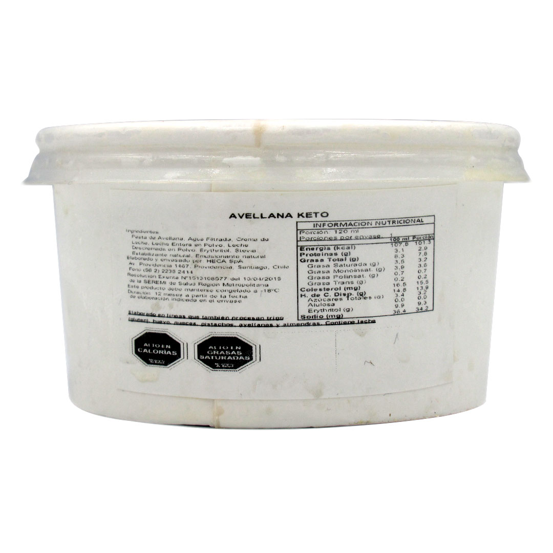 (D)Helado Keto Sabor Avellana 120 ml Marca El Taller - Imagen 2