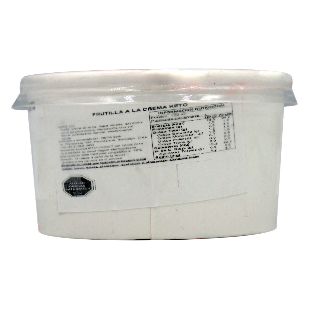 (D)Helado Keto Sabor Frutillas a la Crema 120 ml Marca El Taller - Imagen 2