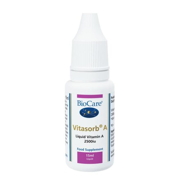 Vitamina A Vitasorb líquida 15 ml  marca Biocare