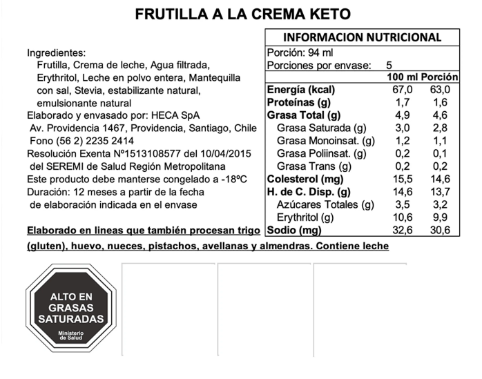 (D)Helado Keto Sabor Frutillas a la Crema 120 ml Marca El Taller - Imagen 3