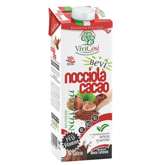 Bebida Vegetal de Avellana- Chocolate Con Vitaminas y Calcio Sin Gluten 1 Lt Marca Vivicosi
