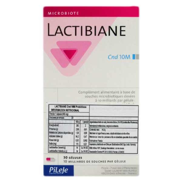 Lactibiane CND 10M Cepas Microbióticas dosificadas a 10 mil millones por capsula 30 cápsulas Marca Lactibiane 3 ETIQUETA1 3070124