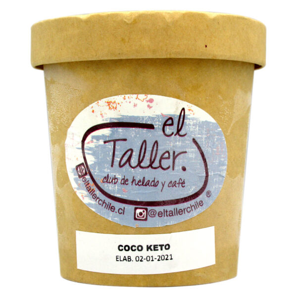 Helado Keto Sabor Coco 453 ml  Marca El Taller