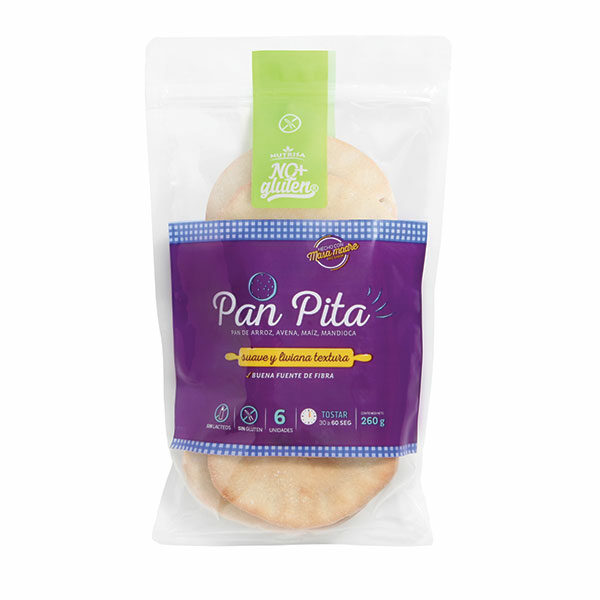 Pan Pita Sin Gluten Sin Lactosa 260 Grs Marca Nutrisa