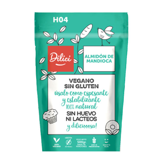 Almidón de Mandioca Vegano y Sin Gluten 500 grs Marca Dilici