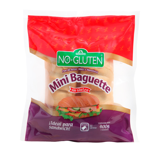 Mini Baguettes Masa Madre Sin Gluten Sin Lactosa 400 Grs Marca Nutrisa