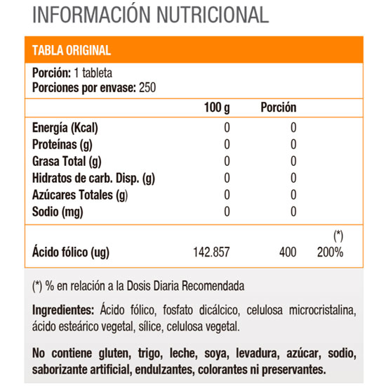 Ácido Fólico 400 Mcg Vegano 250 tabletas Marca Solgar 2 Ácido Fólico 400 Mcg Vegano 250 tabletas Marca Solgar - Imagen 2