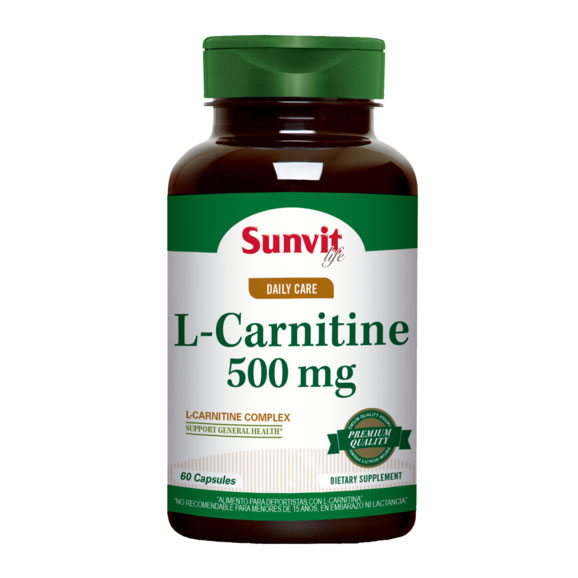 L- Carnitina 500 Mg 60 cápsulas Marca Sunvit Life