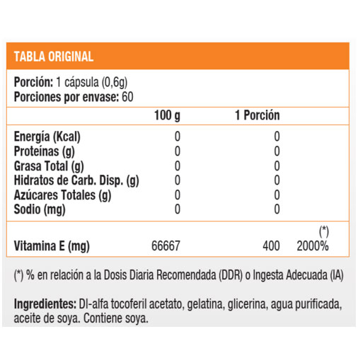 Vitamina E 400 UI 60 cápsulas Marca Sunvit Life - Imagen 2