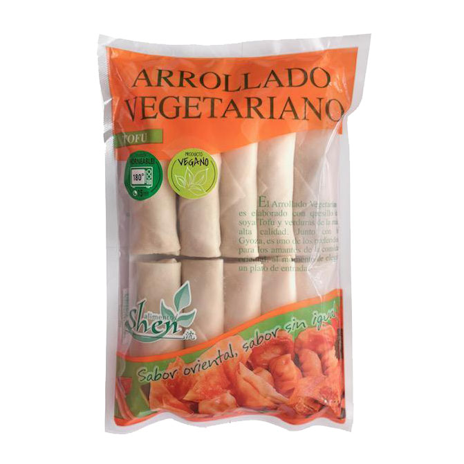 Arrollado Vegano de soya tofu y Vegetales 10 unidades 400 grs marca Alimentos Shen